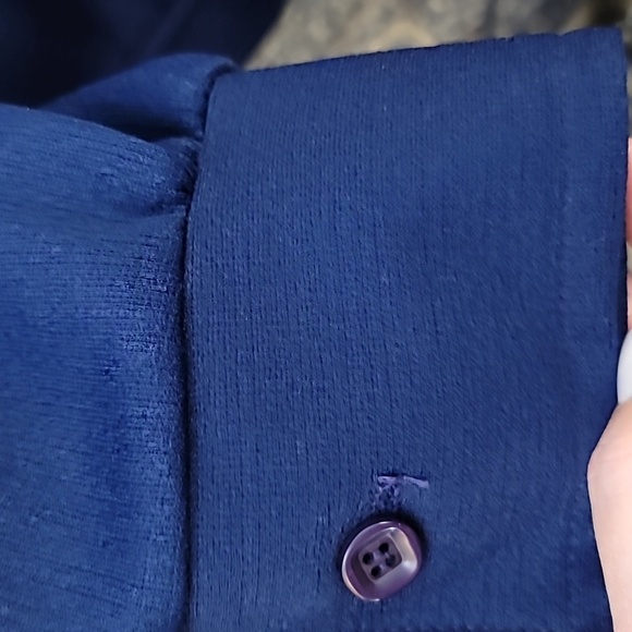 Vintage navy blue polyester shacket size small - Picture 6 of 14